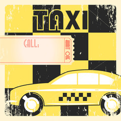 Taxi cab retro poster.