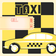Taxi cab retro poster.