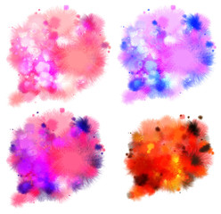 Abstract colorful digital art watercolor painting.