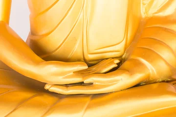 Crédence de cuisine en verre imprimé Bouddha Main de statue de Bouddha.