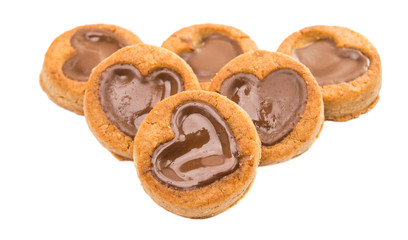 cookies with chocolate hearts