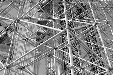 Scaffolding Elements Construction black and white