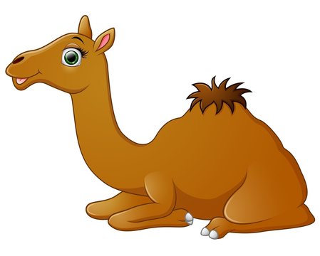Happy camel cartoon lying down