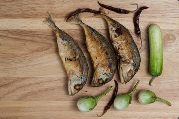 grilled fish tuna top view