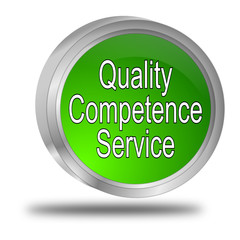 Quality Competence Service Button - 3D illustration