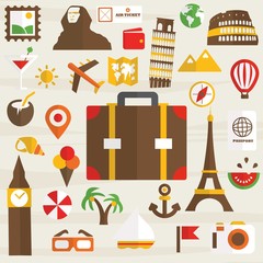 Travel around the world icons