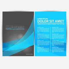 Blue and black brochure template