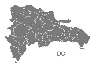 Dominican Republic provinces Map grey