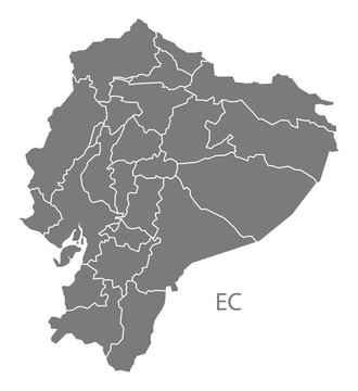 Ecuador provinces Map grey