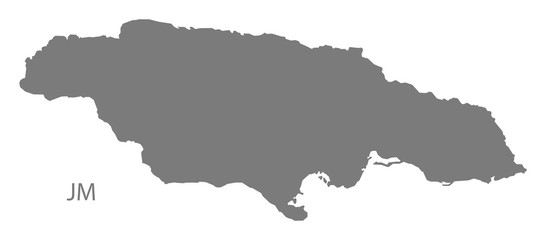 Jamaica Map grey