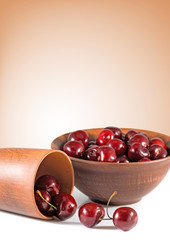 image of cherry in a bow closeup