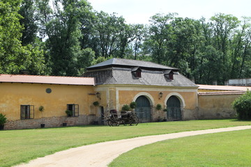Fototapeta na wymiar Farming building, castle Milotice, Moravia, Chzech republic