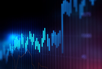 technical financial graph on technology abstract background