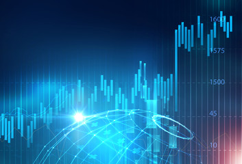 technical financial graph on technology abstract background