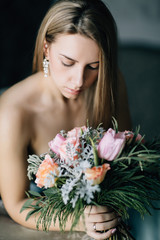 bridesmaid with bouquet