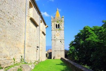 Obraz premium Bell tower in Hum, Istria, Croatia