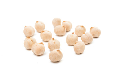 White chickpeas isolated