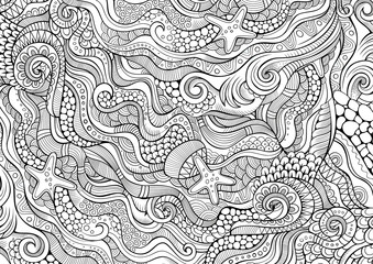 Abstract sketchy doodles hand drawn ethnic pattern