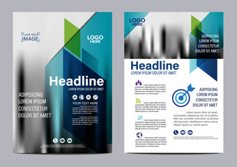 Blue Brochure Layout design template. Annual Report Flyer Leaflet cover Presentation Modern background. illustration vector in A4 size