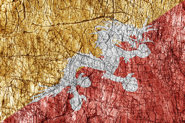 Grudge stone painted Bhutan flag