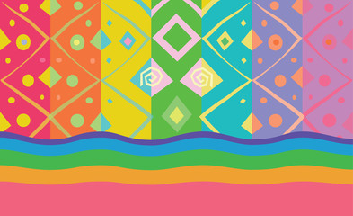 Abstract rainbow colors background. Pattern in native style. Abstract design exotic bohemian style. 