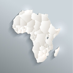 Africa political map 3D vector individual states separate
