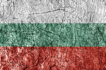 Obraz premium Grudge stone painted Bulgaria flag