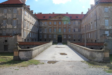 Bridge in front of water castle in Hol&iacute;č, Slovakia