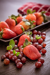 Blueberries and strawberries