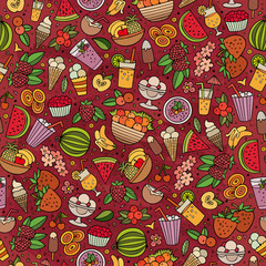Cartoon summer time seamless pattern