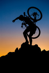 Mountain biker silhouette