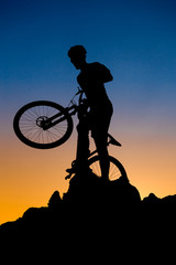 Fototapeta na wymiar Mountain biker silhouette