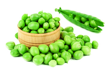 green pea on white