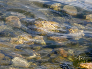 Stones at the bottom of the lake.