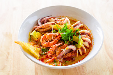 Thai style noodle, tom yum kung
