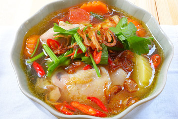 Chicken soup chicken soup with vegetables in a bowl
