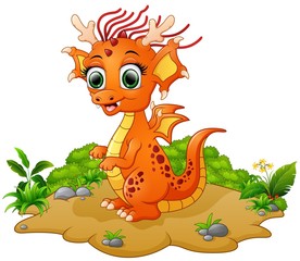 Happy dragon cartoon