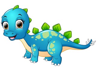 Happy blue dinosaur cartoon © dreamblack46