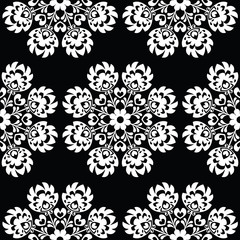 Seamless floral Polish folk art pattern - Wzory Lowickie, Wycinanki 