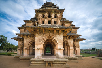 Fototapeta na wymiar Lotus Mahal pavilion in Royal Center of Hampi, Karnataka, India