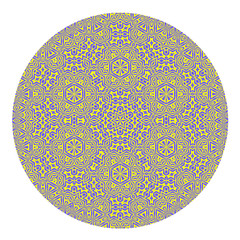Ornamental Round Pattern Isolated on White Background
