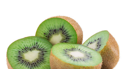 Juicy kiwi fruit isolated on white background