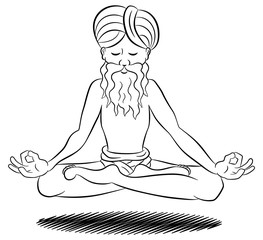 schwebender meditierender Yogi 