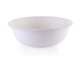 Paper bowl on white background
