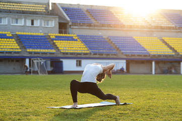 Yoga woman doing High Lunges Pose