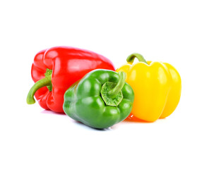 Bell peppers on white background