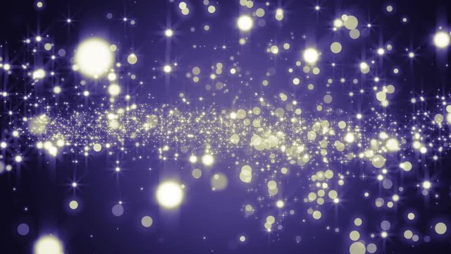  Universe azure dust with stars on black background. Motion abstract of particles. VJ Seamless loop.