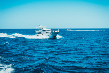 Fototapeta premium motorboat at mallorca