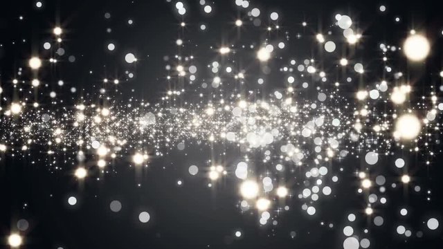  Universe grey dust with stars on black background. Motion abstract of particles. VJ Seamless loop.