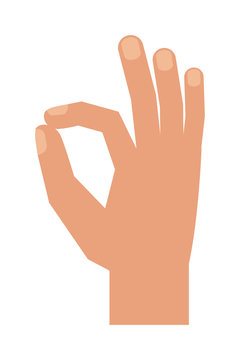 Okey hand success symbol, ok hand yes agreement. Ok hand signal business human agree. Best approval accept. Silhouette of hand showing symbol Ok finger thumb vector illustration.